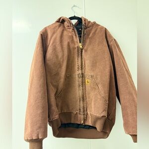 Carhartt vintage J130 CHT Canvas Jacket Quilt Lined Y2K Distressed Hooded M